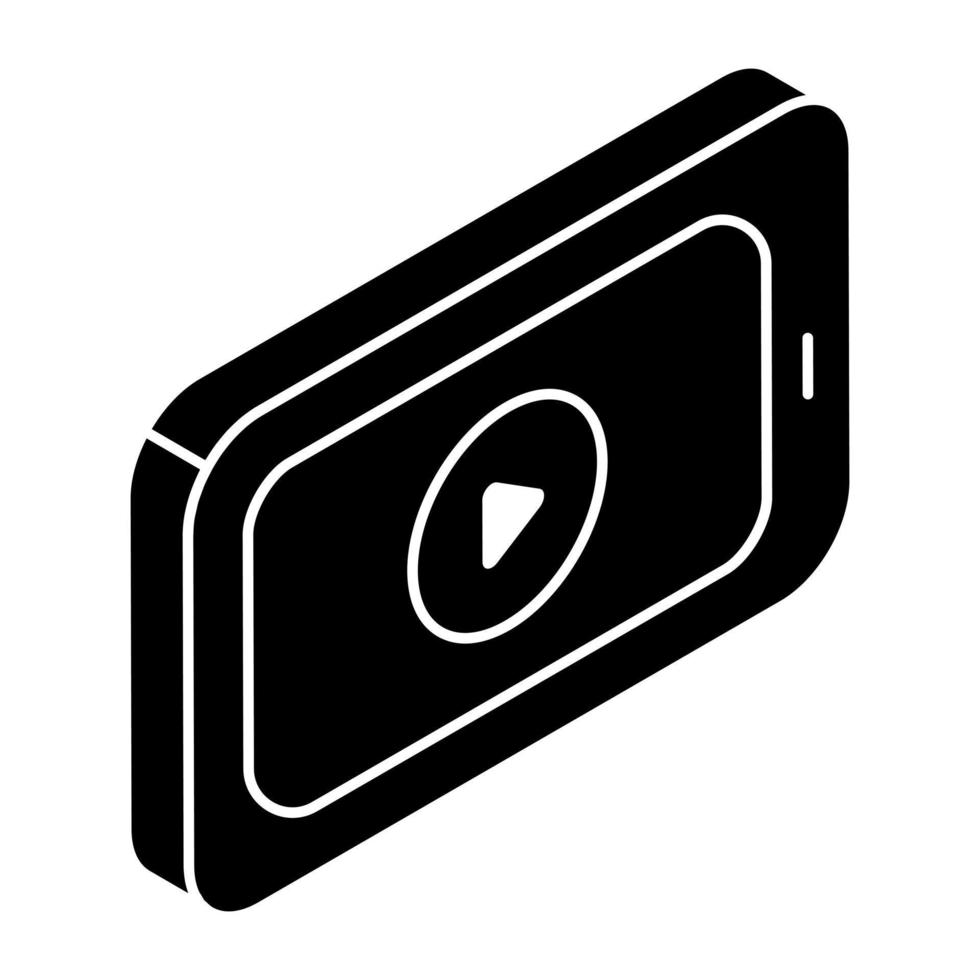 An icon design of mobile video vector