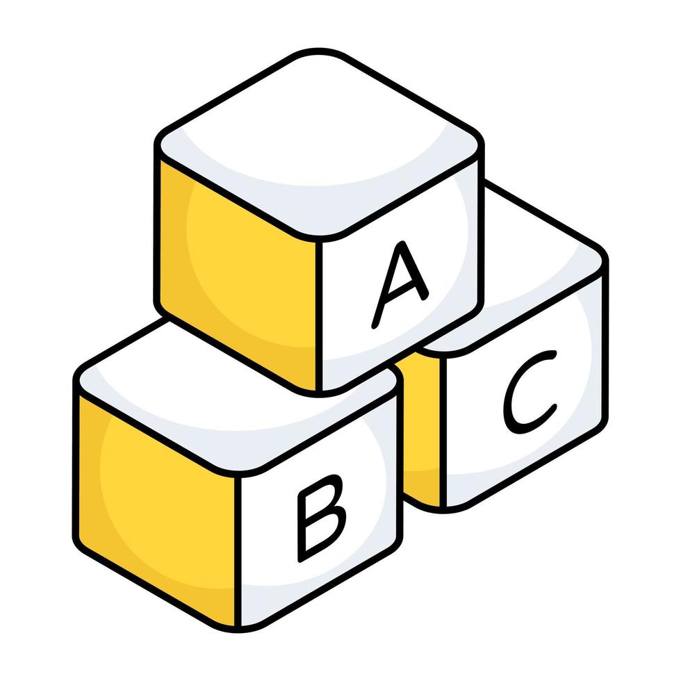 Editable design vector of abc blocks