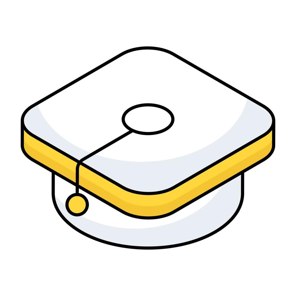 Academic cap icon, vector design of mortarboard