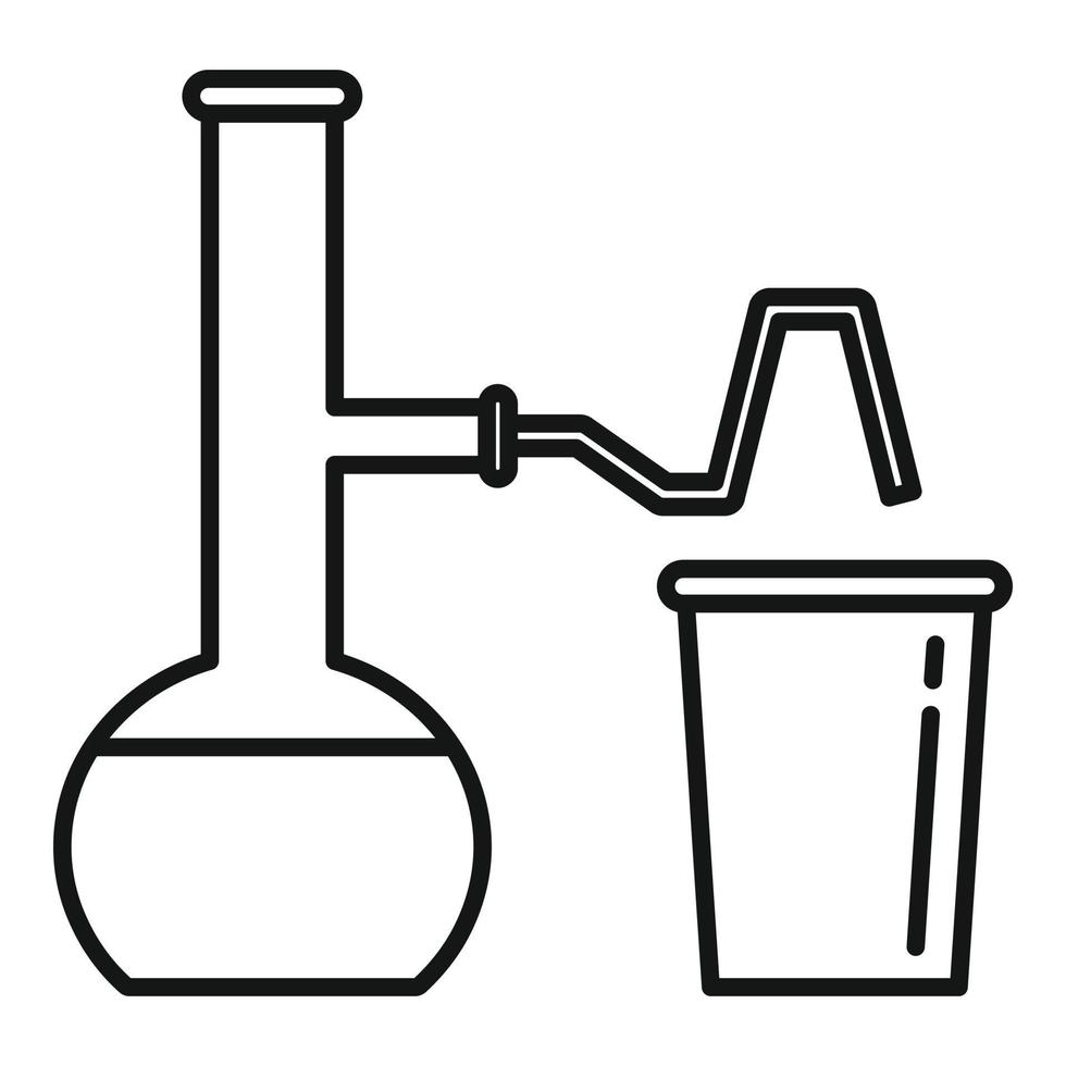 Pipe flask glass lab icon, outline style vector