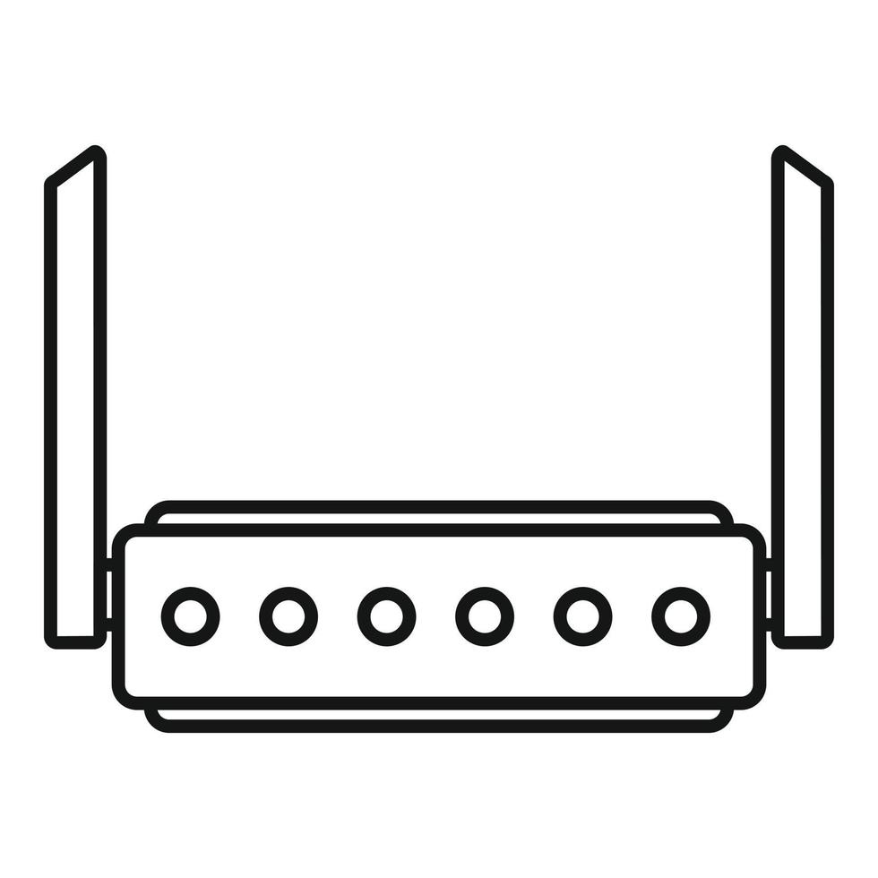 Broadband router icon, outline style vector