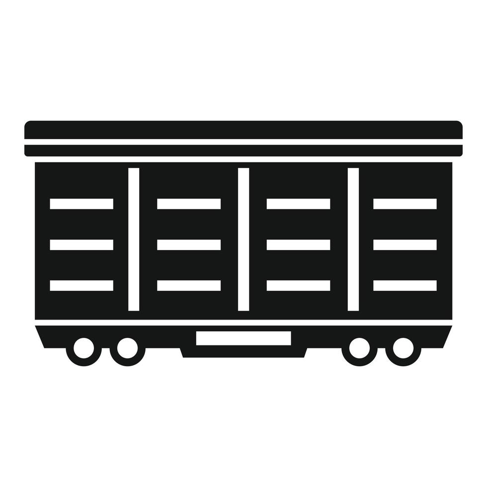 icono de vagón de carga de tren, estilo simple vector