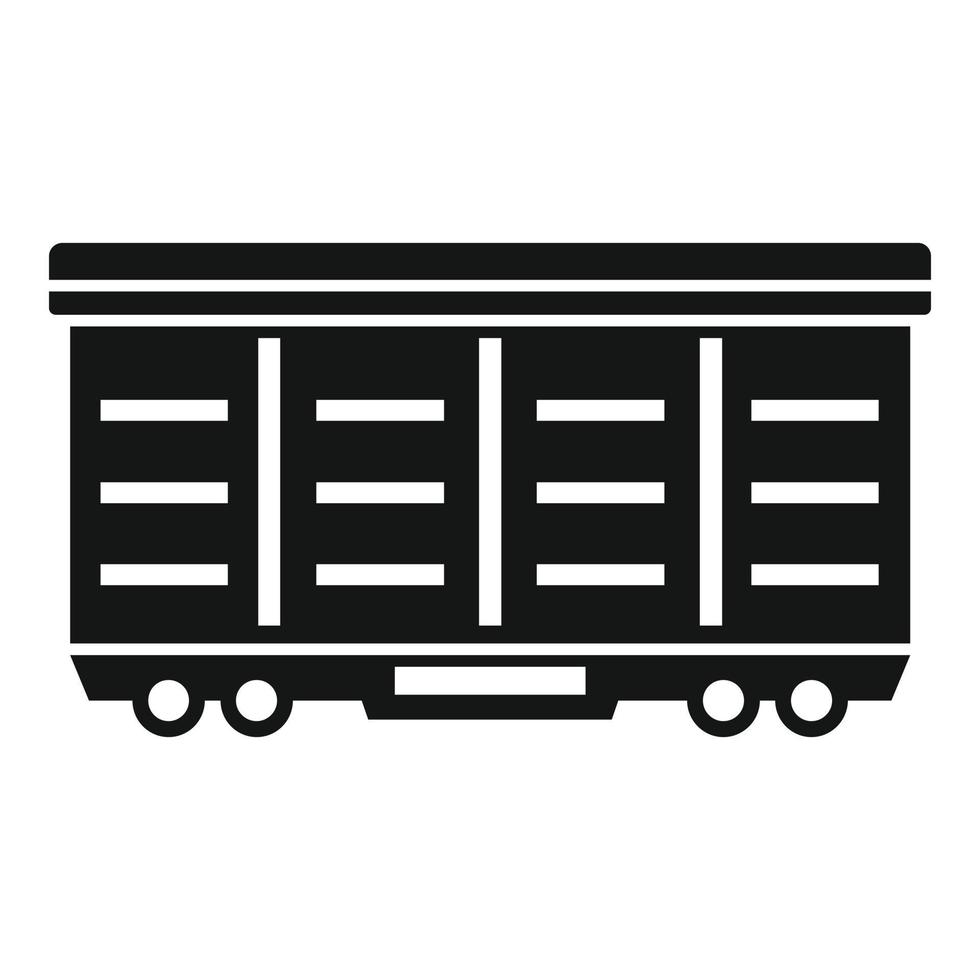 Train cargo wagon icon, simple style vector