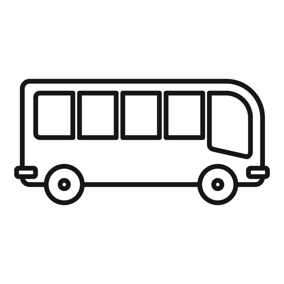 icono de autobús de viaje, estilo de esquema vector