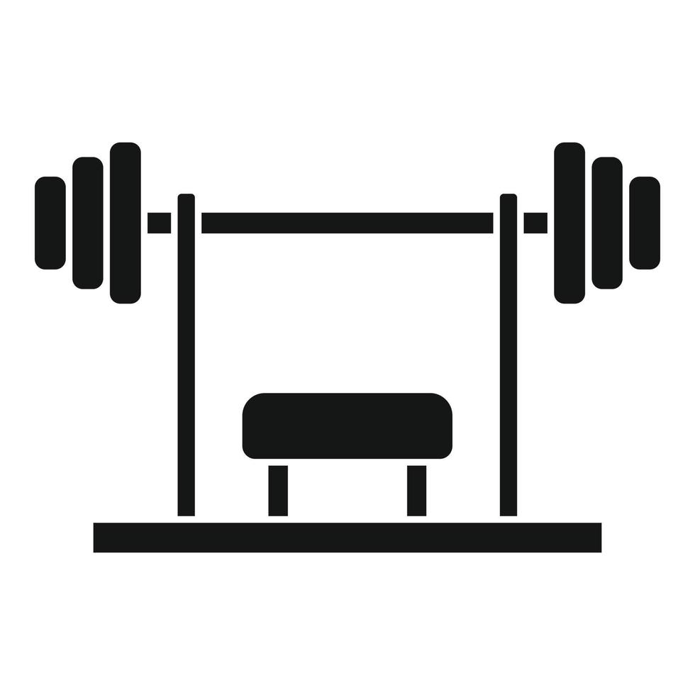 Gym professional bench icon, simple style vector