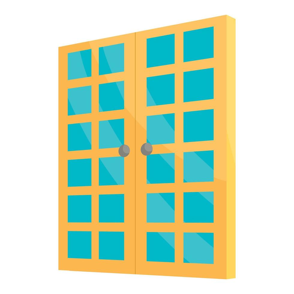 icono de puerta de habitación doble, estilo de dibujos animados vector