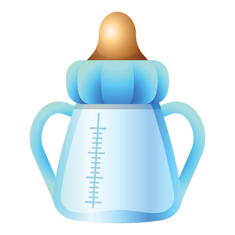 Baby milk bottle icon, cartoon style vector