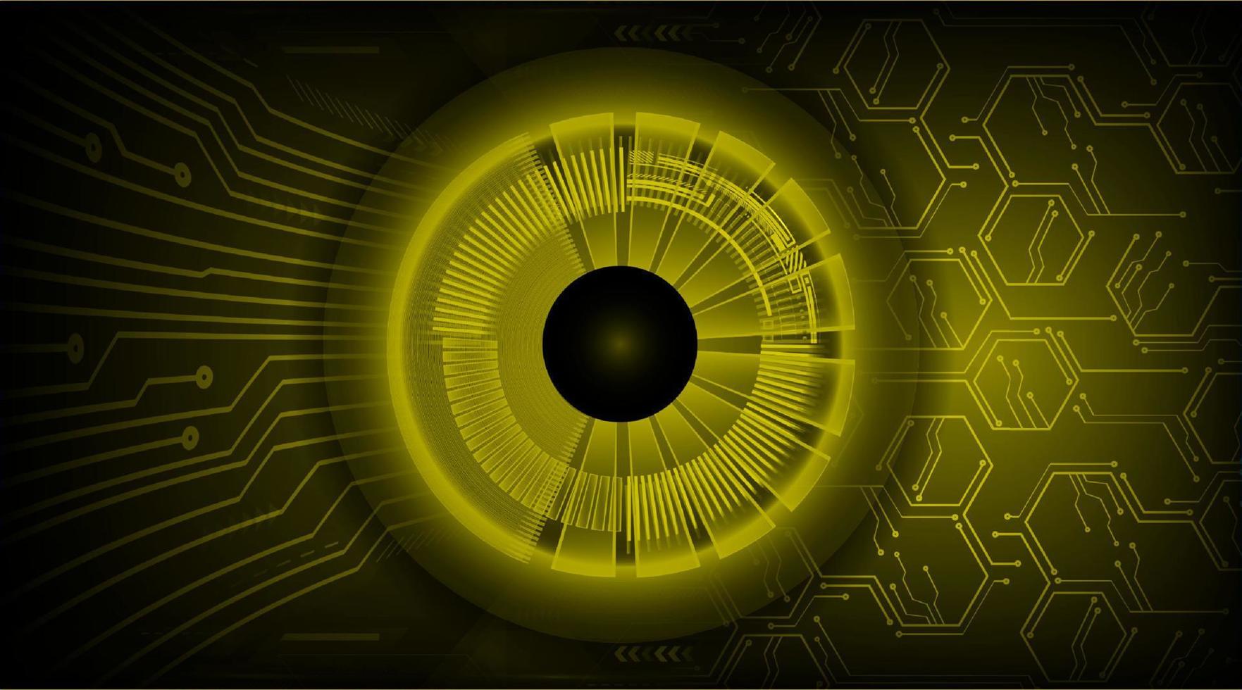 Modern Eye Holograph on Technology Background vector