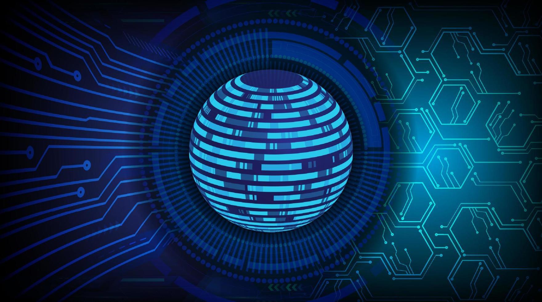 globo holográfico moderno azul sobre fondo de tecnología vector