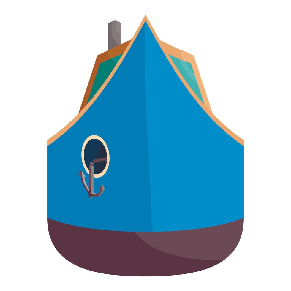 icono de barco, estilo de dibujos animados vector