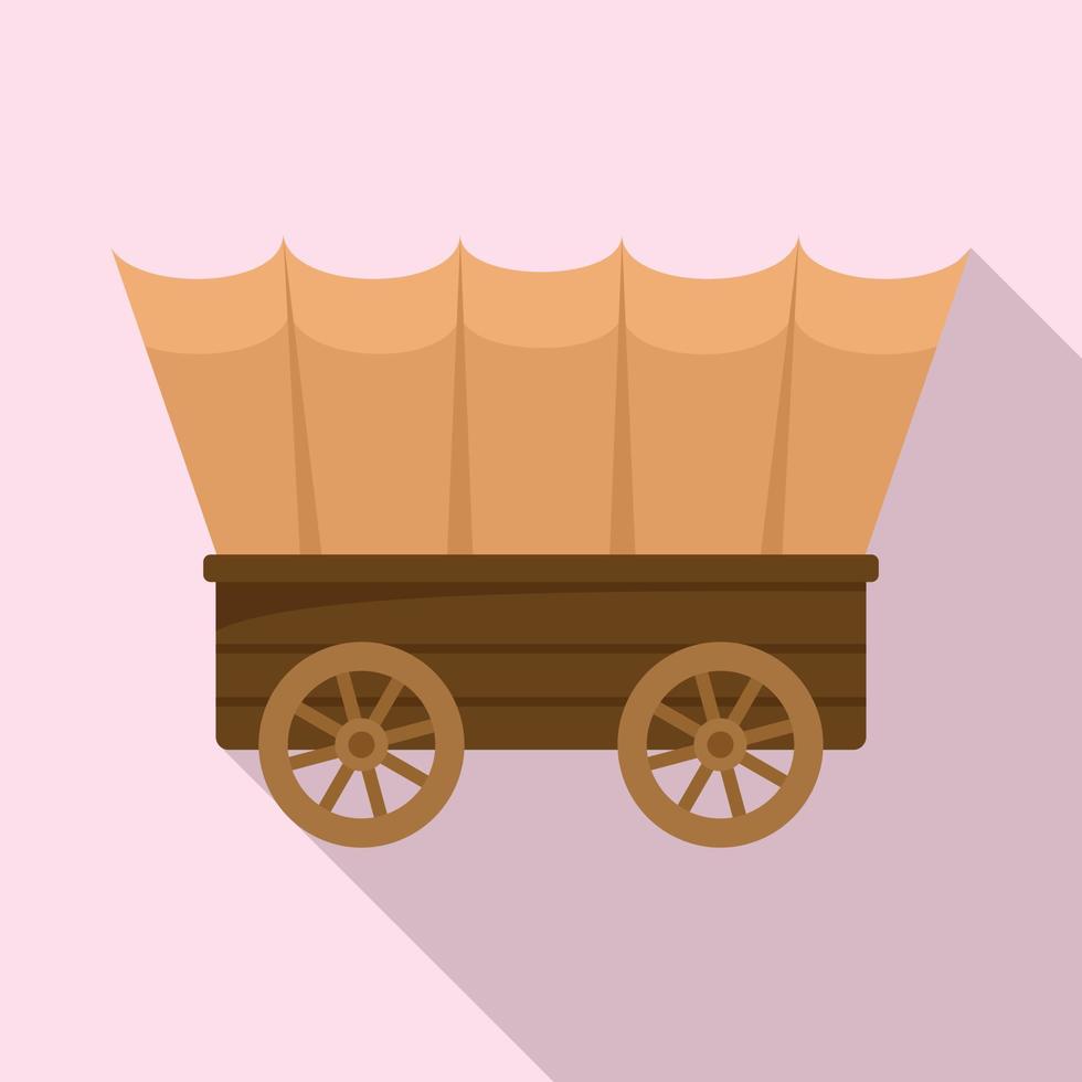 Western carriage icon, flat style vector