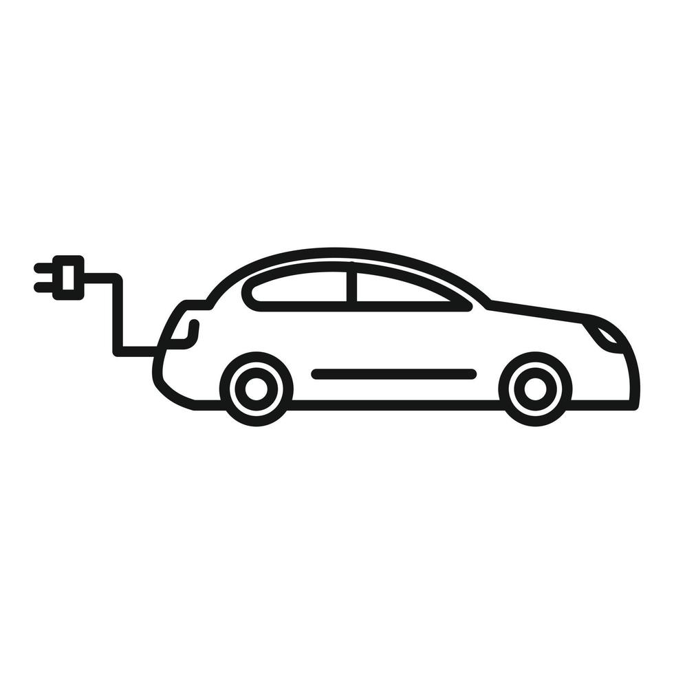 Hybrid car icon, outline style vector