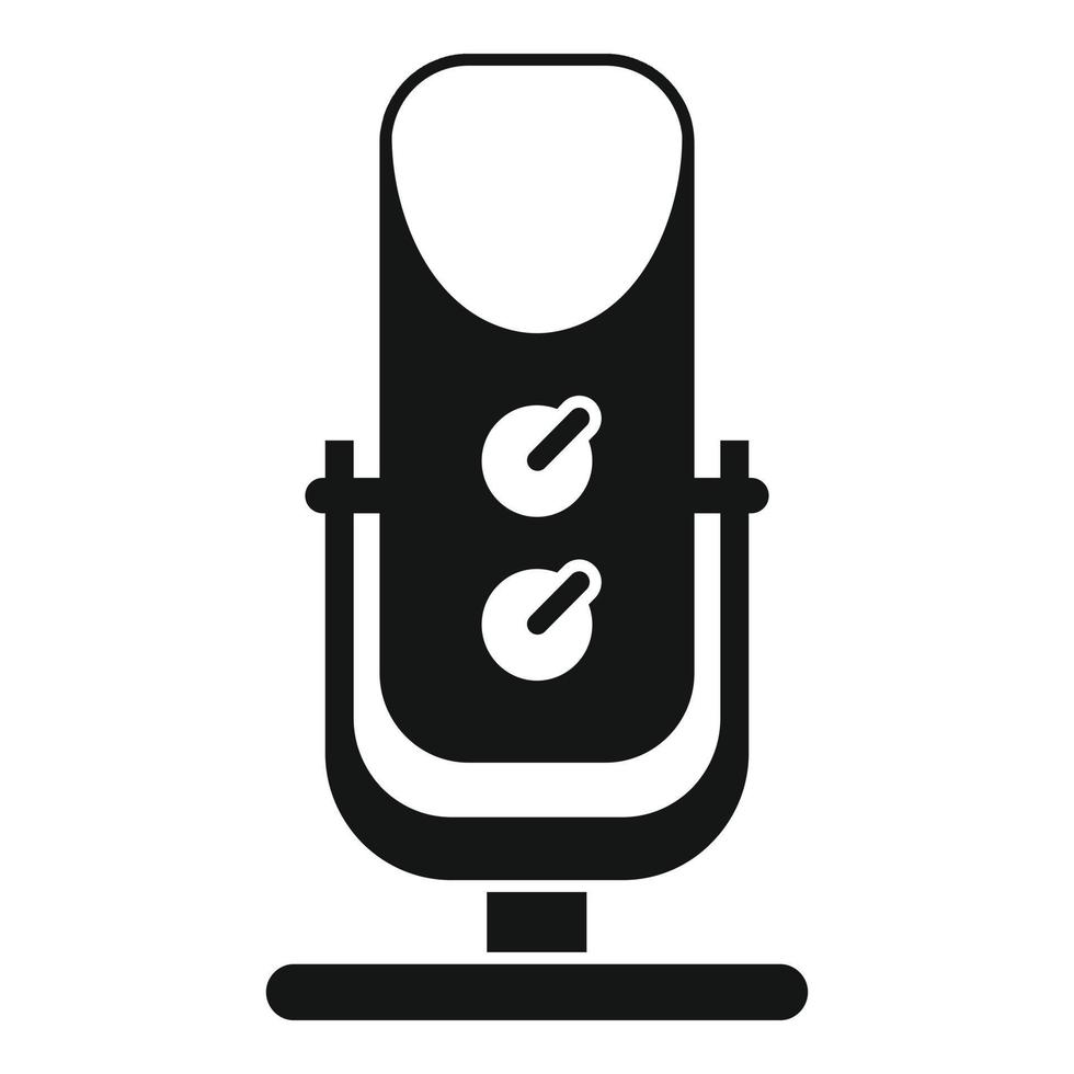 Radio microphone icon, simple style vector