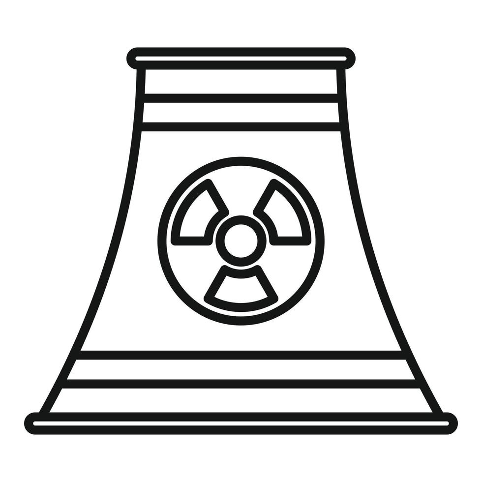 Nuclear energy icon, outline style vector