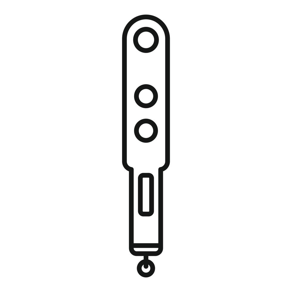 icono del sistema detector de metales, estilo de contorno vector