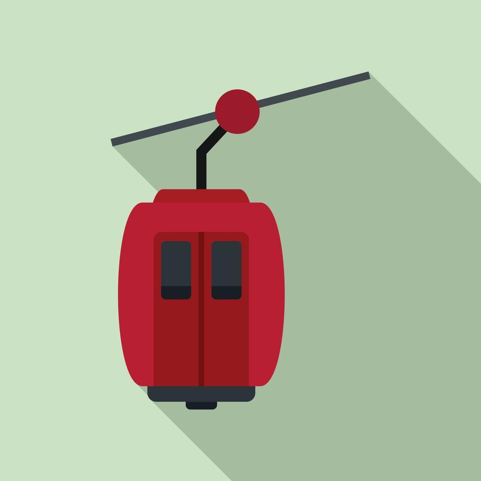 Cable car icon, flat style vector