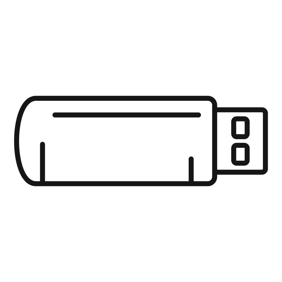 icono de memoria USB, estilo de esquema vector