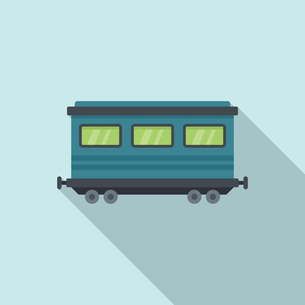 Old passenger wagon icon, flat style vector