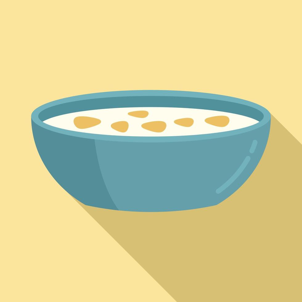 Morning cereal flakes icon, flat style vector