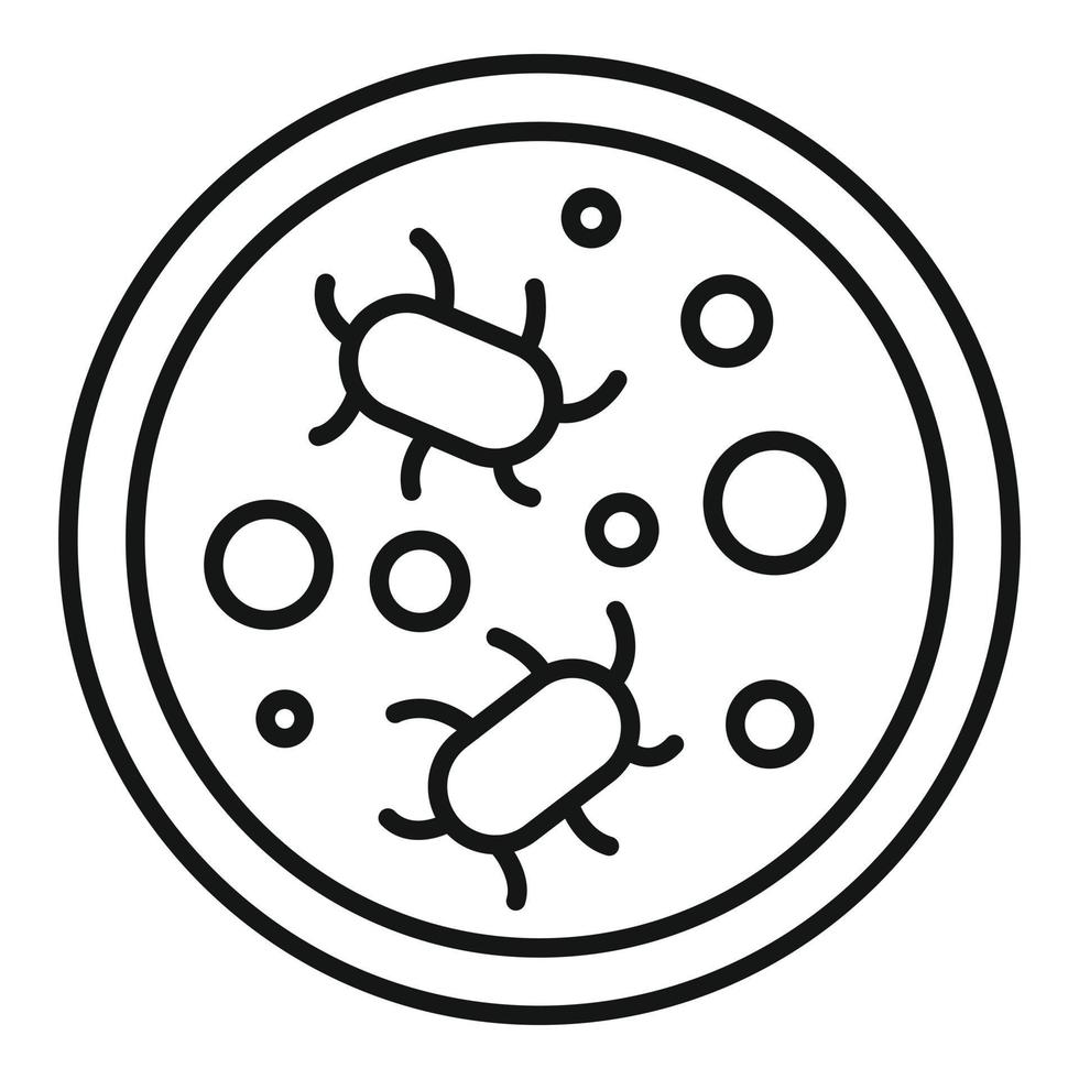 icono de bacterias de digestión, estilo de esquema vector