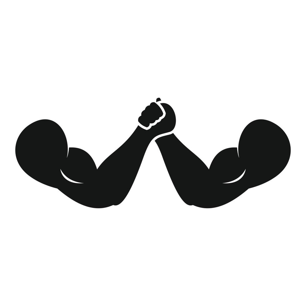 Arm wrestling shake icon, simple style vector