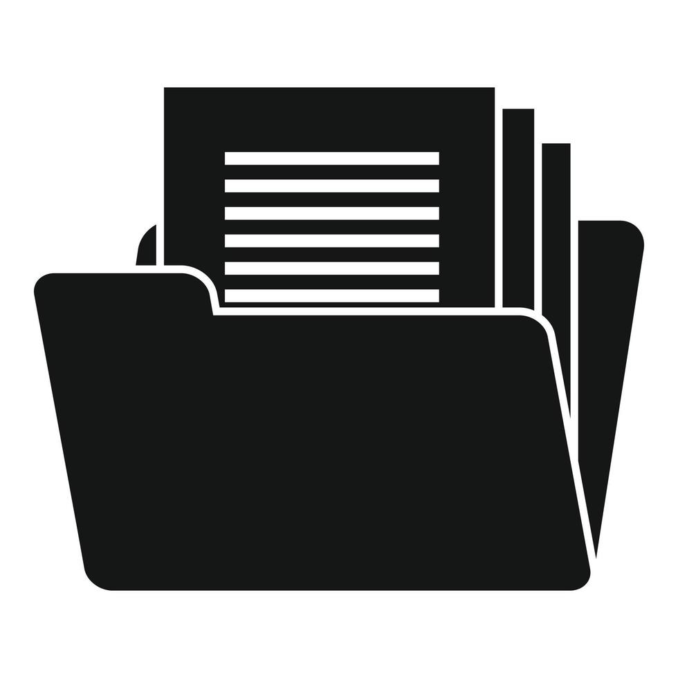 Open folder documents icon, simple style vector