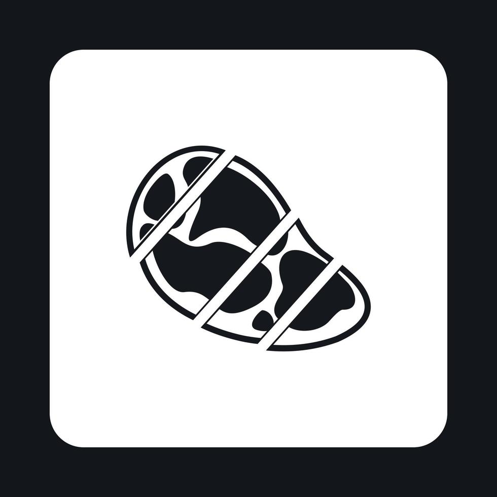 Steak cut into pieces icon, simple style vector