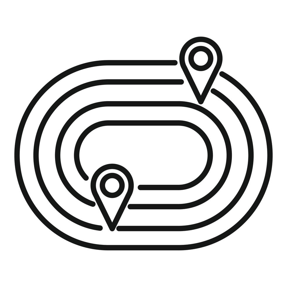 Running stadium track icon, outline style vector