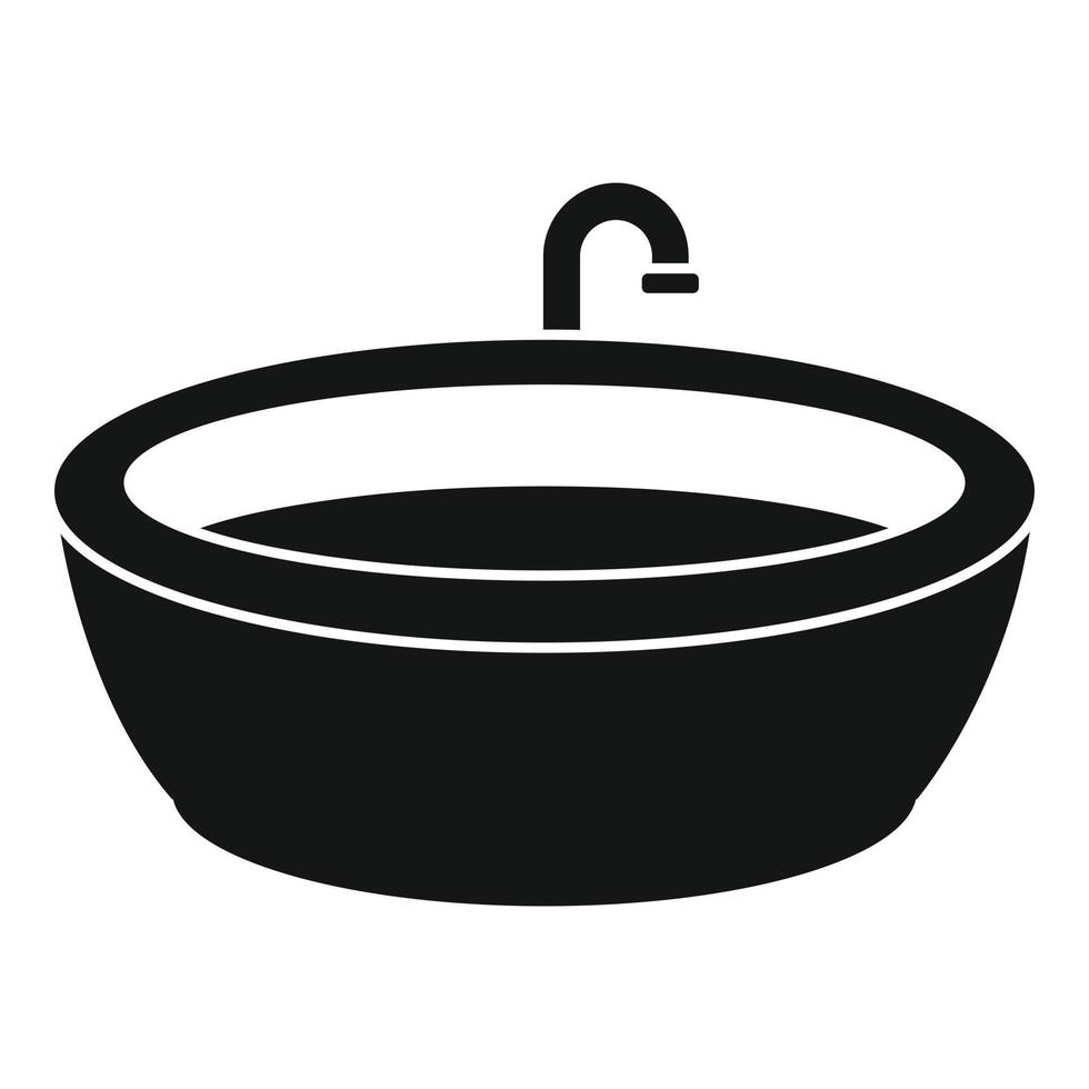 icono de jacuzzi redondo, estilo simple vector