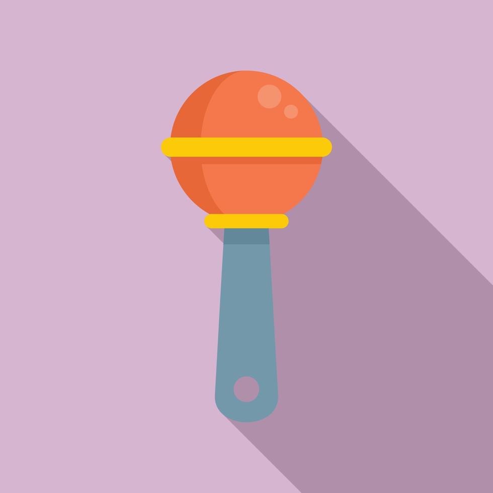 Rattle toy icon, flat style vector