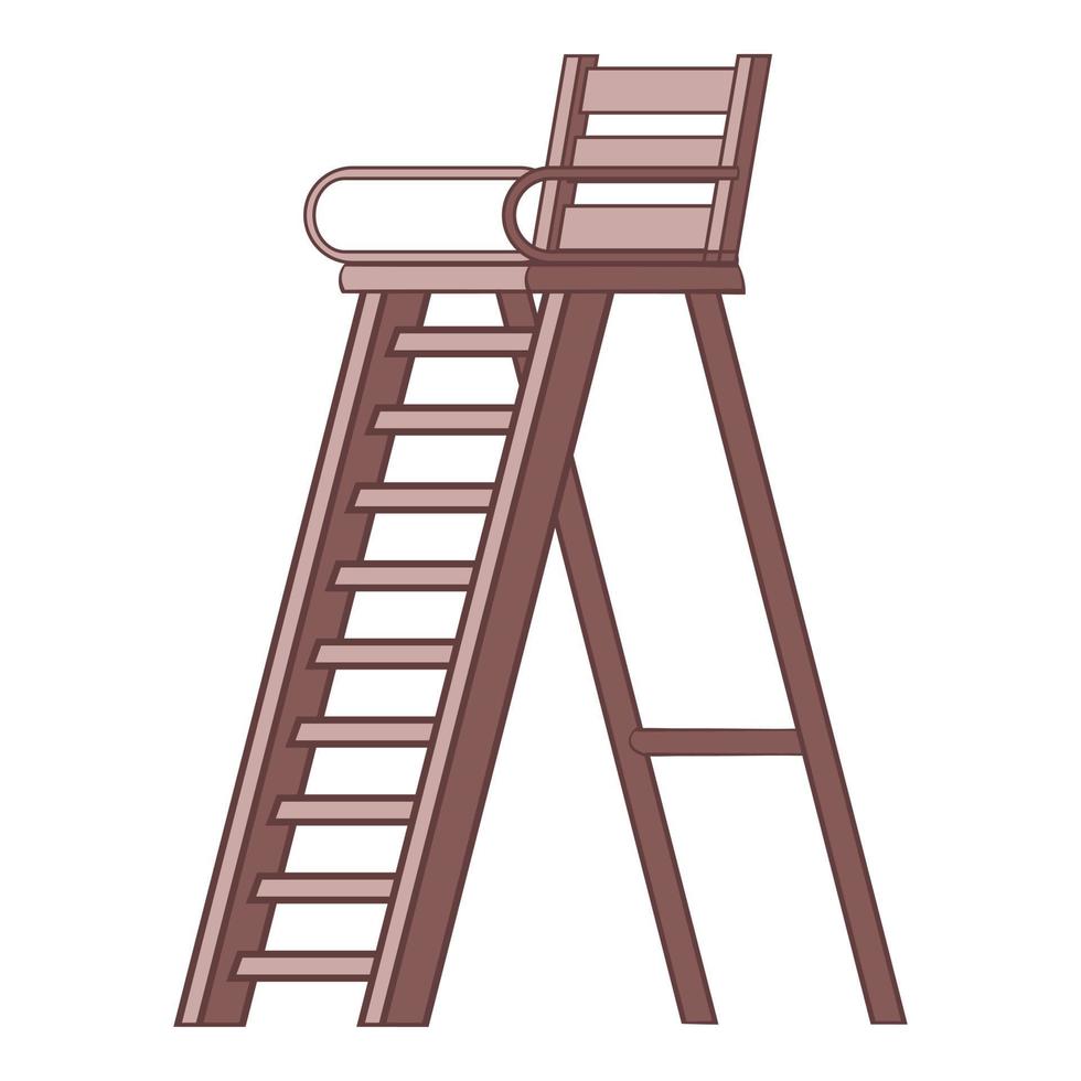 Tennis tower for judges icon, cartoon style vector