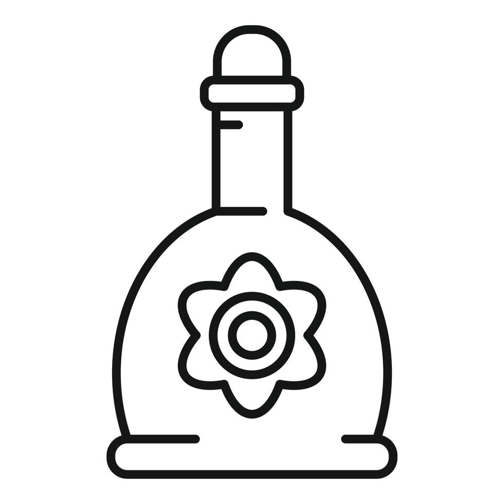 icono de botella de aceites esenciales, estilo de esquema vector