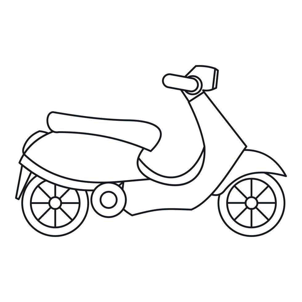 Scooter icon, outline style vector