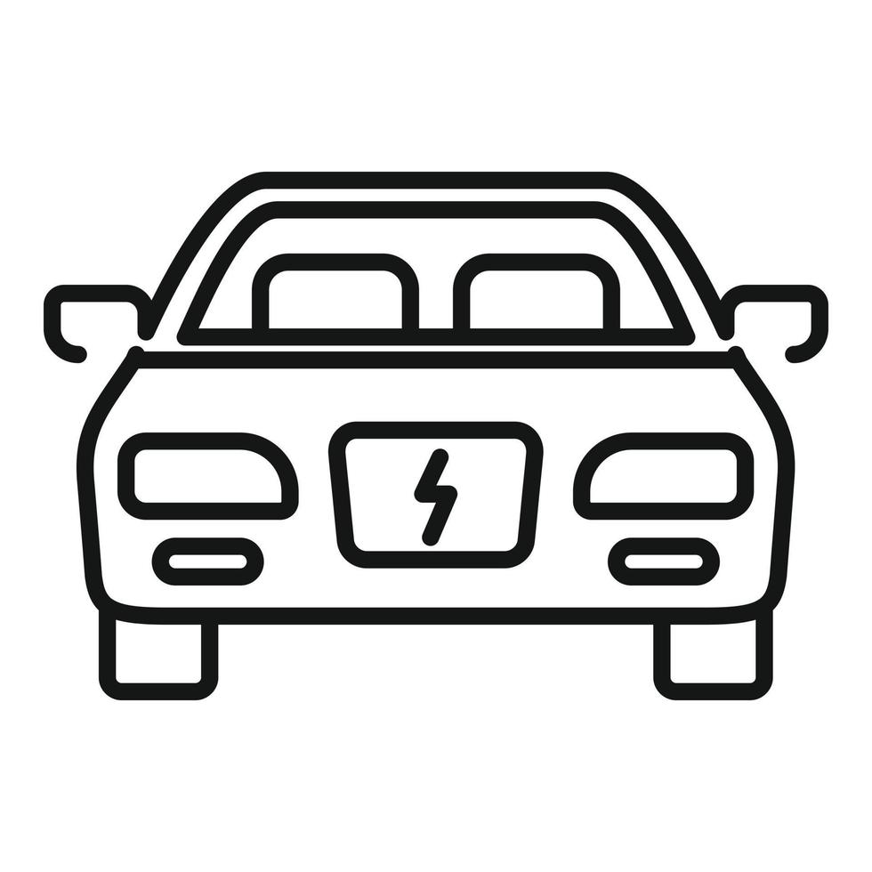 icono de coche híbrido moderno, estilo de esquema vector