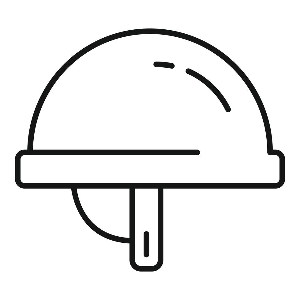 Communications engineer helmet icon, outline style vector