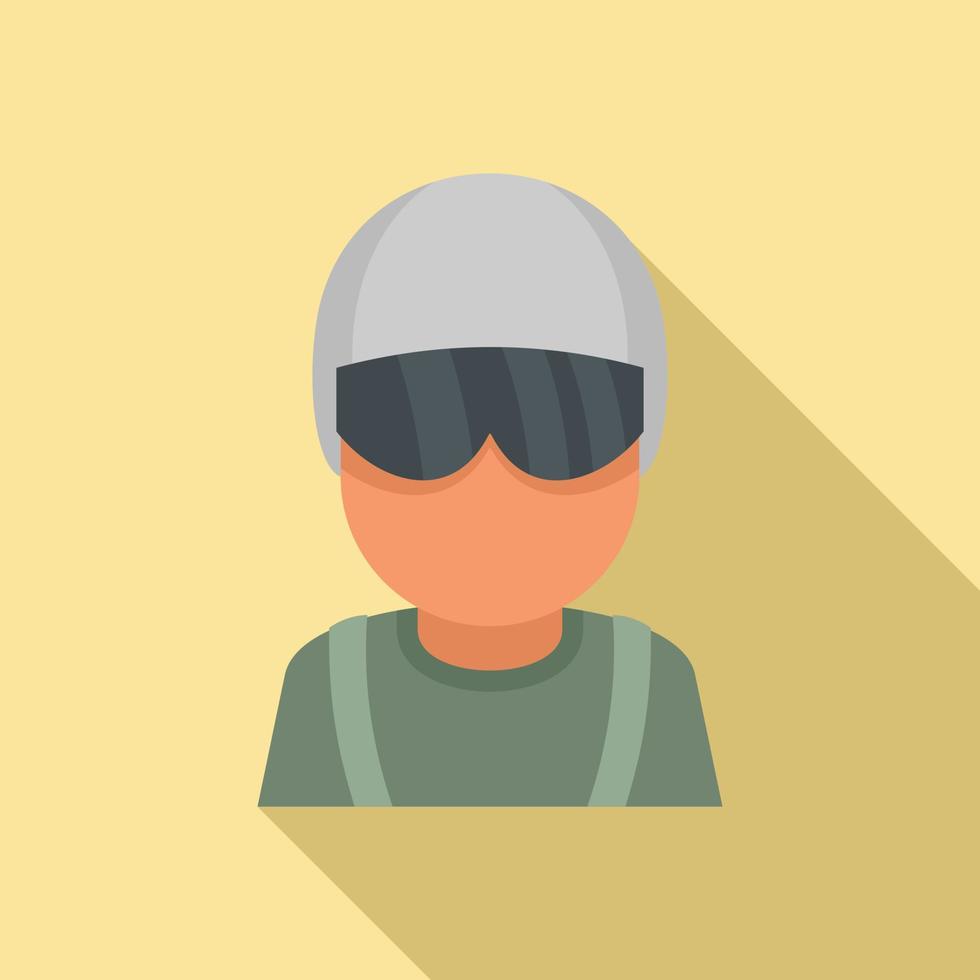 Skydiver avatar icon, flat style vector