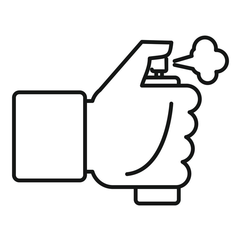 Disinfection air hand spray icon, outline style vector