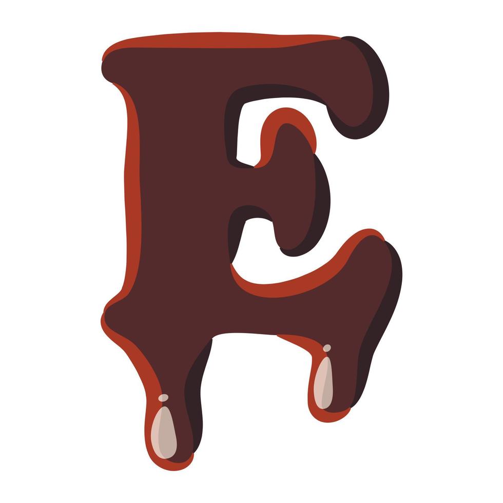 Letter E from latin alphabet made of chocolate vector