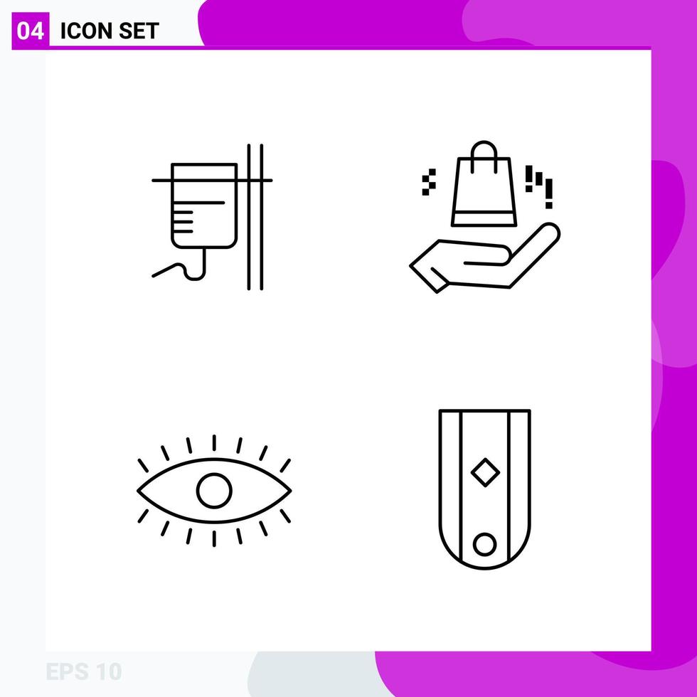 paquete de conjunto de iconos de línea de 4 iconos de contorno aislados en fondo blanco para impresión web y móvil vector