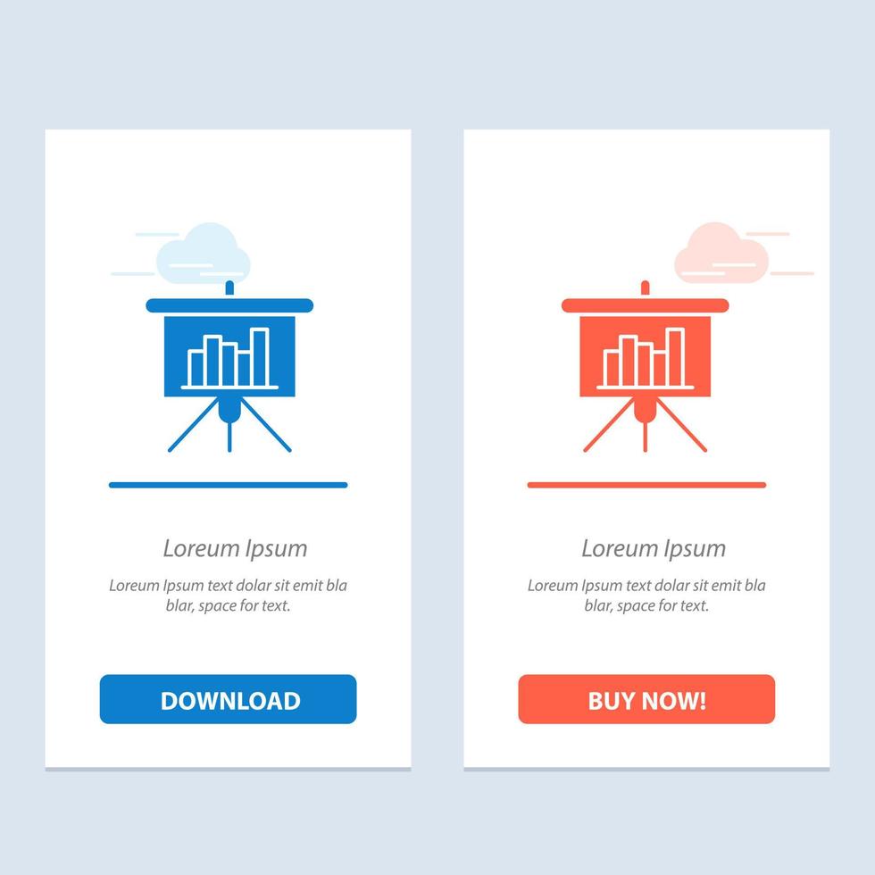 Presentation Blackboard PowerPoint Report  Blue and Red Download and Buy Now web Widget Card Template vector