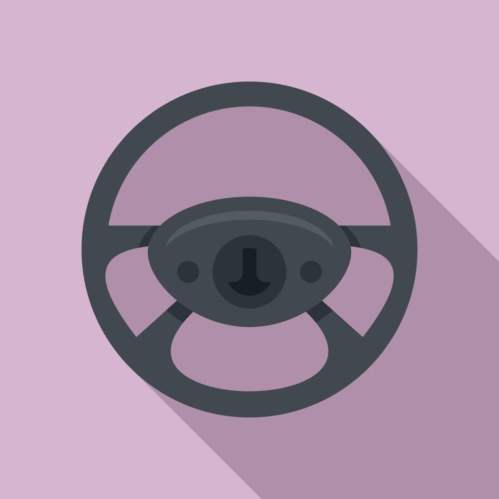 Garage steering wheel icon, flat style vector