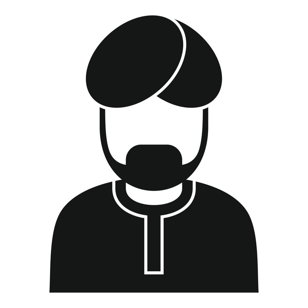 Arab immigrant icon, simple style vector