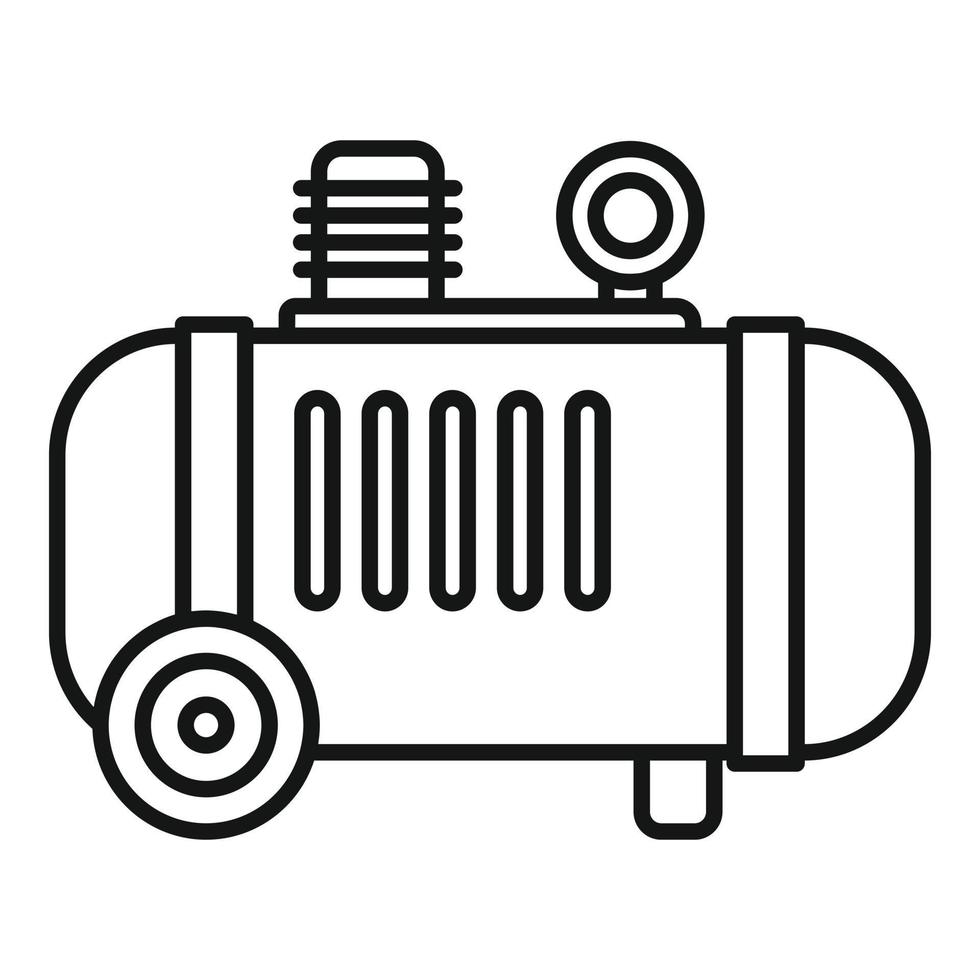 Air compressor icon, outline style vector