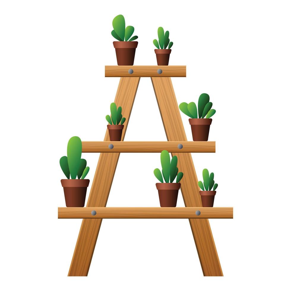 Garden plant rake icon, cartoon style vector