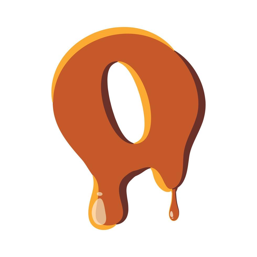 Letter O from caramel icon vector