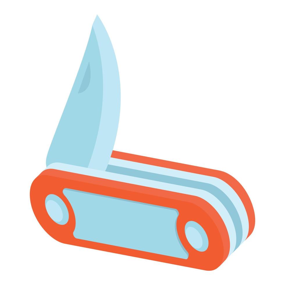 Red penknife icon, isometric 3d style vector