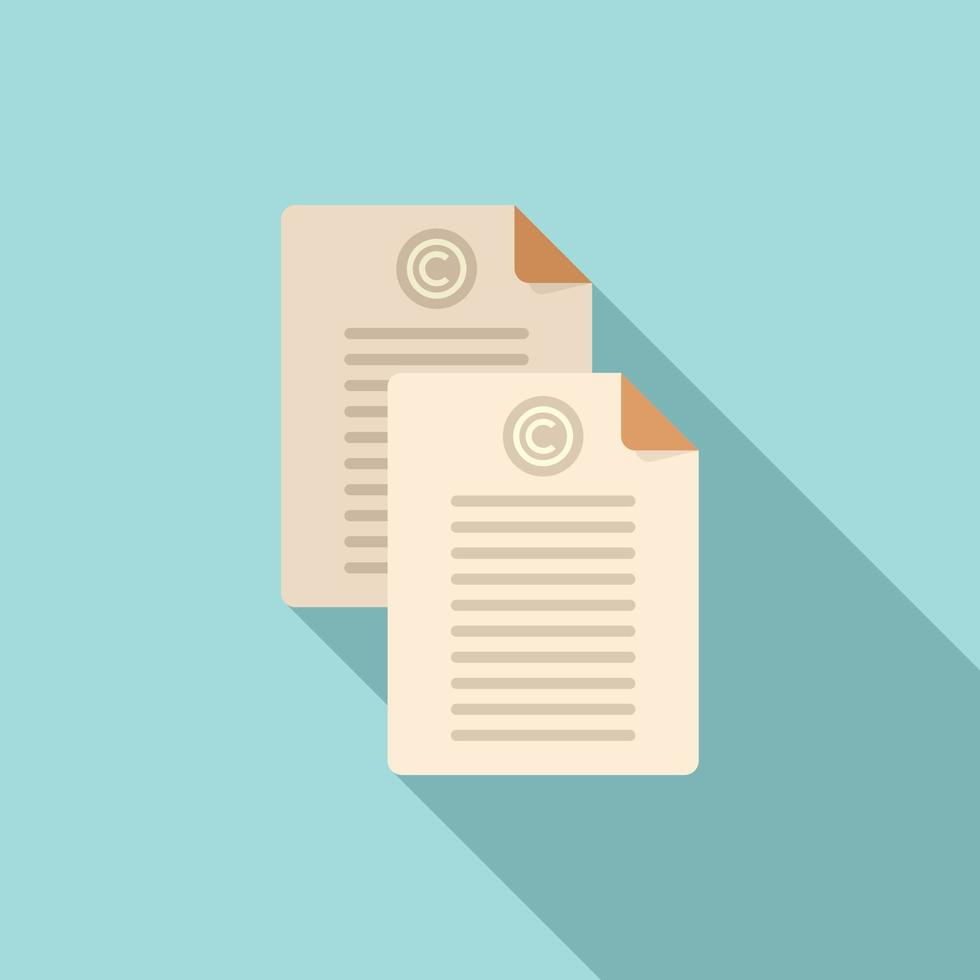 Marketing rights document icon, flat style vector