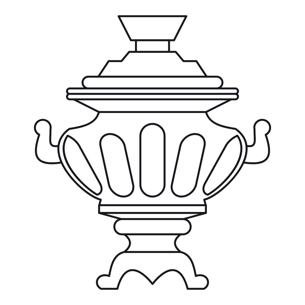 Russian samovar icon, outline style vector