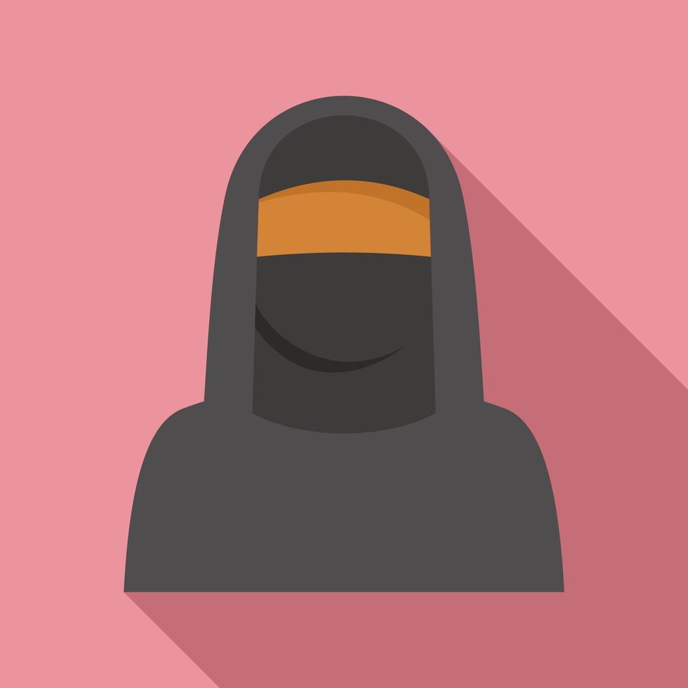 Immigrant muslim woman icon, flat style vector