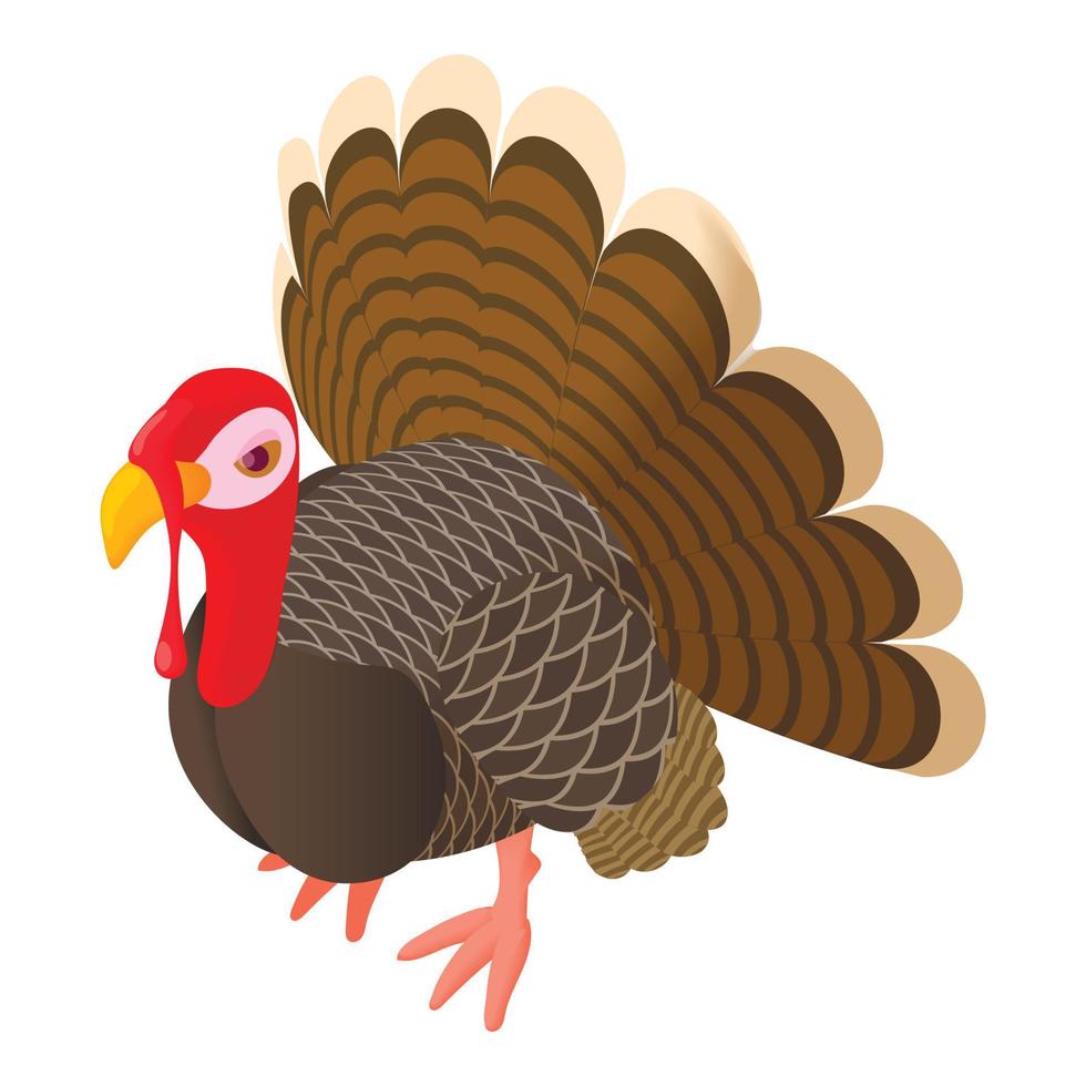 Turkey icon, cartoon style vector